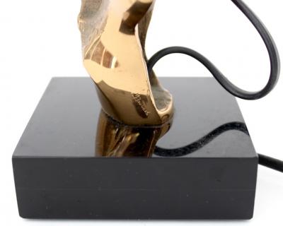 Michel Jaubert Michel Jaubert Signed French Cast Bronze Sculptural Table Lamp