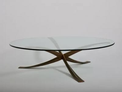 Michel Mangematin Michel Mangematin cast bronze coffee cocktail table France c1962