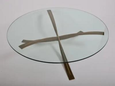 Michel Mangematin Michel Mangematin cast bronze coffee cocktail table France c1962