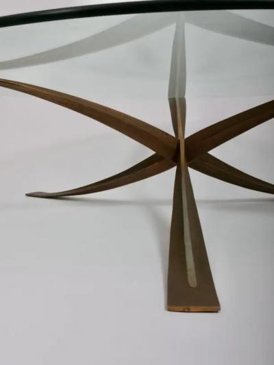 Michel Mangematin Michel Mangematin cast bronze coffee cocktail table France c1962