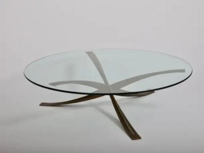 Michel Mangematin Michel Mangematin cast bronze coffee cocktail table France c1962