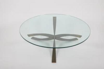 Michel Mangematin Michel Mangematin cast bronze coffee cocktail table France c1962