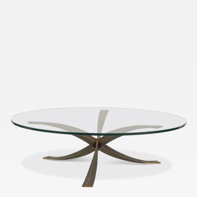 Michel Mangematin Michel Mangematin cast bronze coffee cocktail table France c1962