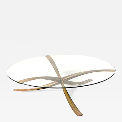 Michel Mangematin Michel Mangematin iconic bronze and glass coffee table