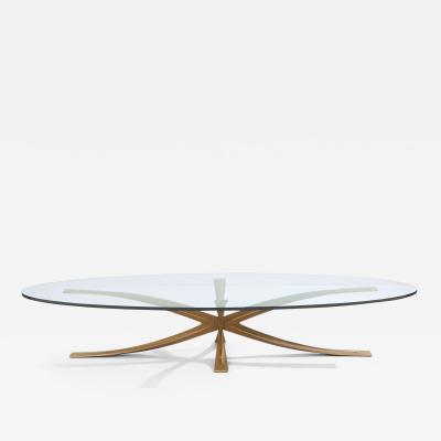 Michel Mangematin Michel Mangematin large bronze coffee table 1962