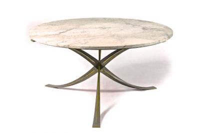 Michel Mangematin Michel Mangematin superb gold bronze and marble dinning table