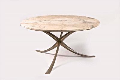 Michel Mangematin Michel Mangematin superb gold bronze and marble dinning table