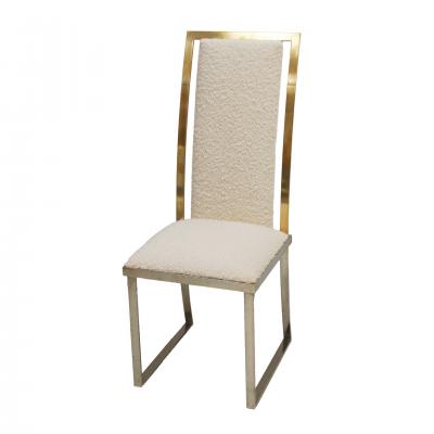 Michel Mangematin Set of Eight Chairs in boucl wool by Michel Mangematin France 1970 