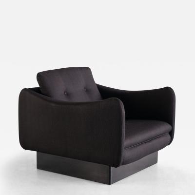Michel Mortier Michel Mortier Teckel Lounge Chair in Black Wool Wood Steiner France 1963