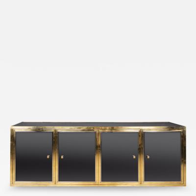 Michel Pigneres 20th Century Brass Mirrored Sideboard By Michel Pigneres c 1970