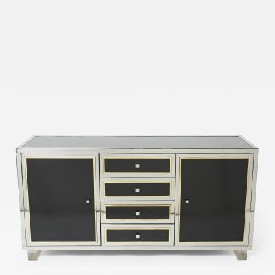 Michel Pigneres Michel Pigneres brass chrome black lucite sideboard 1970s