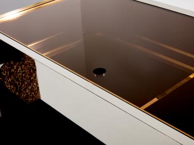 Michel Pigneres Michel Pigneres brass mirrored leopard bar sideboard 1969