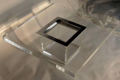 Michel Pigneres Rare Michel Pigneres Lucite and Nickel Cocktail Table or Dry Bar France 1969