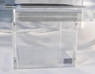 Michel Pigneres Rare Michel Pigneres Lucite and Nickel Cocktail Table or Dry Bar France 1969