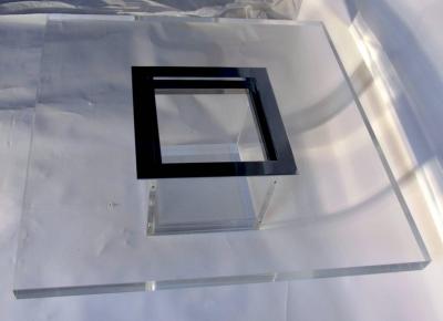 Michel Pigneres Rare Michel Pigneres Lucite and Nickel Cocktail Table or Dry Bar France 1969