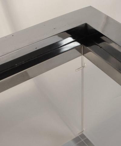 Michel Pigneres Rare Michel Pigneres Lucite and Nickel Cocktail Table or Dry Bar France 1969