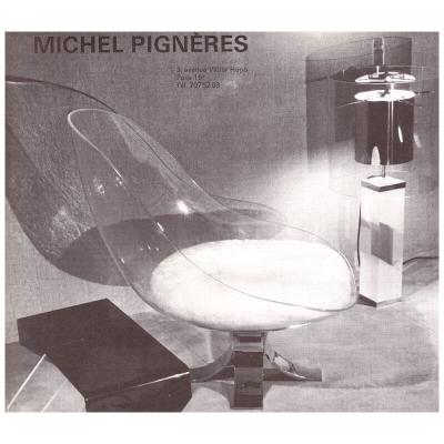 Michel Pigneres Rare pair of egg lounge chairs