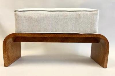 Michel Roux Spitz French Art Deco Burled Walnut Bench by Michel Roux Spitz circa 1925