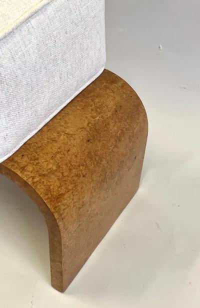 Michel Roux Spitz French Art Deco Burled Walnut Bench by Michel Roux Spitz circa 1925