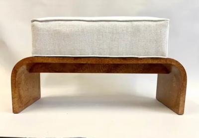 Michel Roux Spitz French Art Deco Burled Walnut Bench by Michel Roux Spitz circa 1925