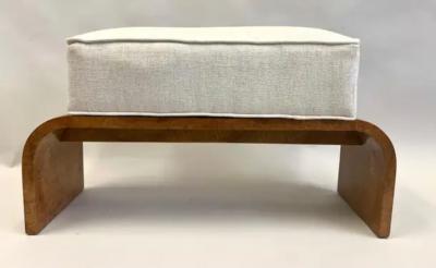Michel Roux Spitz French Art Deco Burled Walnut Bench by Michel Roux Spitz circa 1925