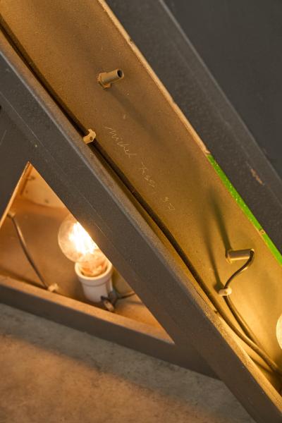 Michel Tess Contemporary Geometric Illuminated Wall Sculpture