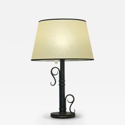 Michel Zadouna sky Sculptural Art Deco Table Lamp in Hand Forged Wrought Iron by Michel Zadouna sky