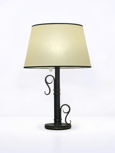Michel Zadouna sky Sculptural Art Deco Table Lamp in Hand Forged Wrought Iron by Michel Zadouna sky
