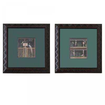 Michelangelo Maestri Italian Neoclassic Framed 18th Century Gouache Paintings