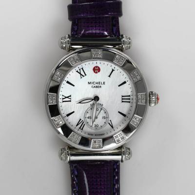Michele Caber S S Watch M O P Dial Diamond Bezel 33tdw