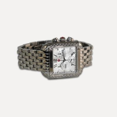 Michele Urban Diamond Stainless Steel Watch 35mm x 28mm 