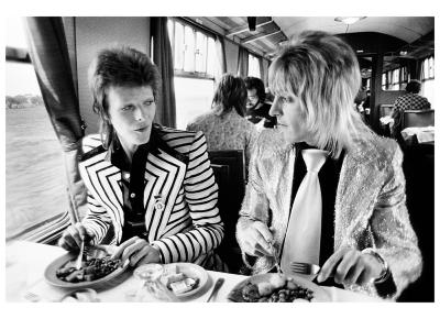 Mick Rock Bowie Eating Lunch