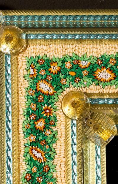 Micro Mosaic Venetian Murano Glass Mirror