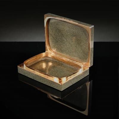 Micromosaic Gold Mounted Jasper Snuff Box Italian Gioacchino Barberi