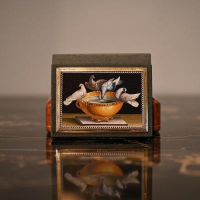 Micromosaic Gold Mounted Jasper Snuff Box Italian Gioacchino Barberi