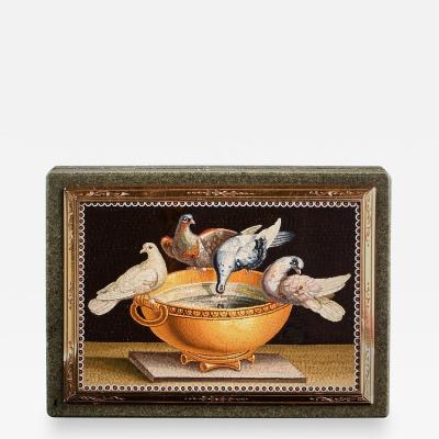 Micromosaic Gold Mounted Jasper Snuff Box Italian Gioacchino Barberi