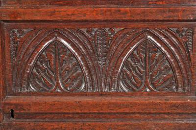 Mid 17th Century Carved Oak Press Cupboard