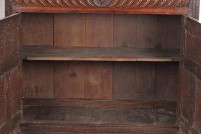 Mid 17th Century Carved Oak Press Cupboard