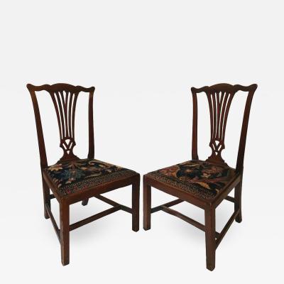 Mid 18th Century American Walnut Chippendale Chairs with Oushak Seats