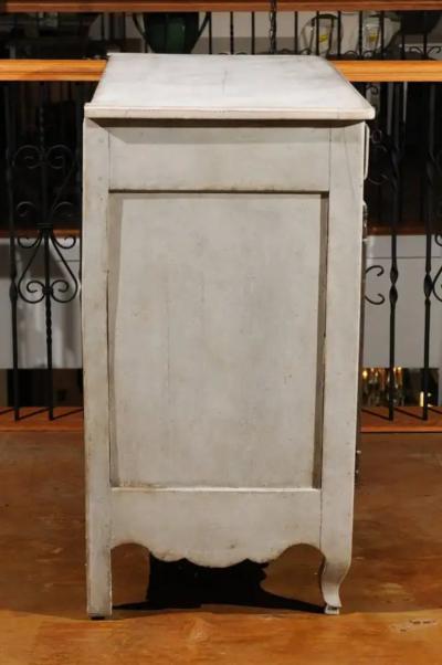 Mid 18th Century French Louis XV Period Painted Buffet with Drawers and Doors