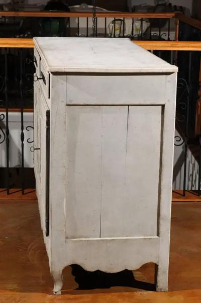 Mid 18th Century French Louis XV Period Painted Buffet with Drawers and Doors