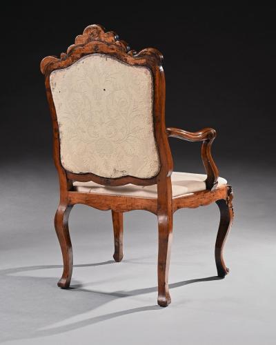Mid 18th Century Italian Rococo Armchair in Walnut