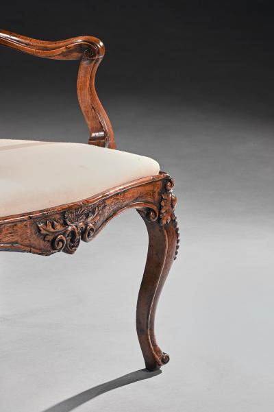 Mid 18th Century Italian Rococo Armchair in Walnut