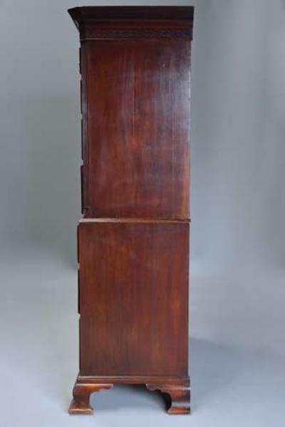 Mid 18th century mahogany chest on chest with superb original patina