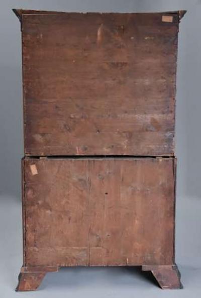 Mid 18th century mahogany chest on chest with superb original patina