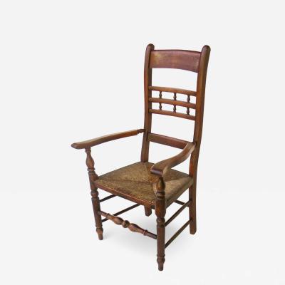 Mid 19th C Rush Seated Ladder Back Chair English circa 1850
