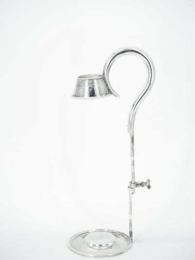 Mid 19th Century English Silver Plate Engraved Wine Cradle Holder