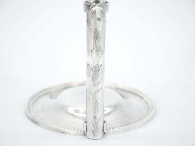 Mid 19th Century English Silver Plate Engraved Wine Cradle Holder