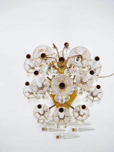 Mid 19th Century European Dor Brass Rock Crystal Pair Flambeau