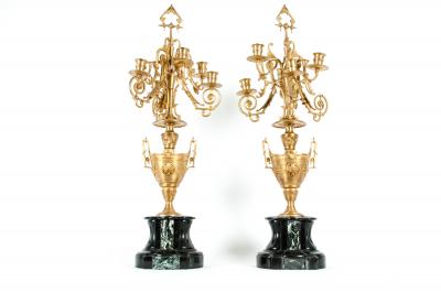 Mid 19th Century Gilt Bronze Five Arms Candelabra